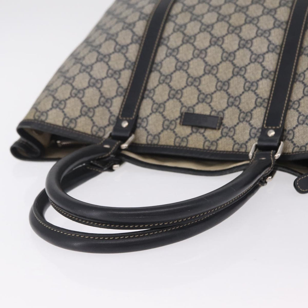 GUCCI GG Supreme Tote Bag PVC Navy Silver 223668 Auth ep16593A