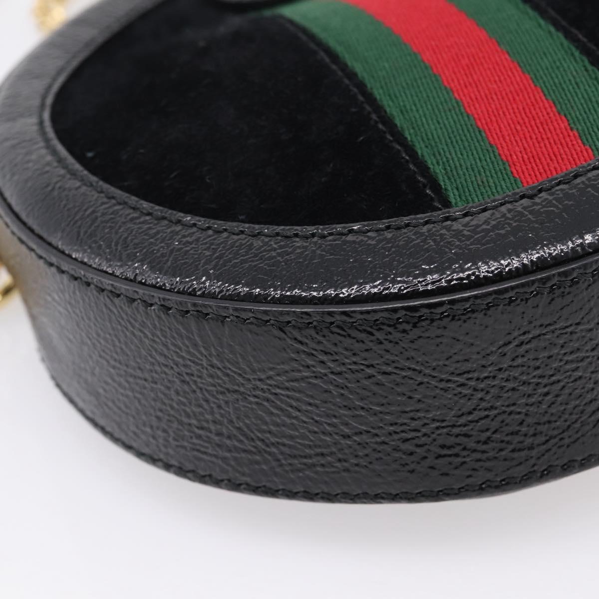 GUCCI Ophdia GG Web Sherry Line Chain Shoulder Bag Suede 550618 Auth ep16605V