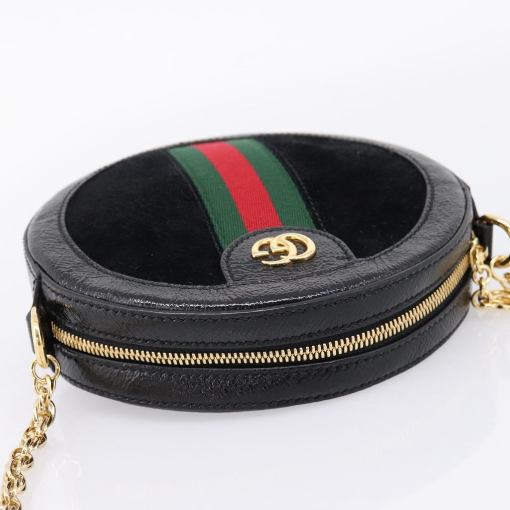 GUCCI Ophdia GG Web Sherry Line Chain Shoulder Bag Suede 550618 Auth ep16605V