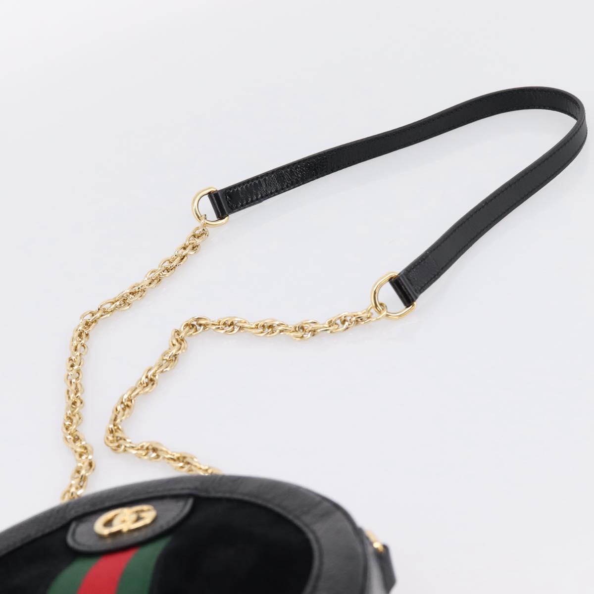 GUCCI Ophdia GG Web Sherry Line Chain Shoulder Bag Suede 550618 Auth ep16605V