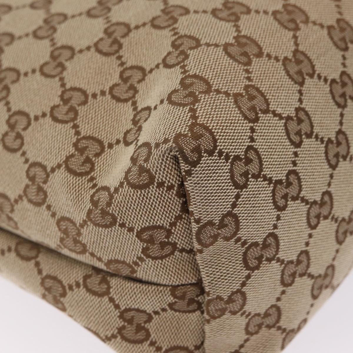 GUCCI GG Canvas Web Sherry Line Shoulder Bag Beige Silver 189751 Auth ep16629V
