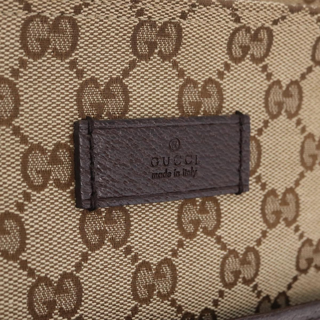 GUCCI GG Canvas Web Sherry Line Shoulder Bag Beige Silver 189751 Auth ep16629V
