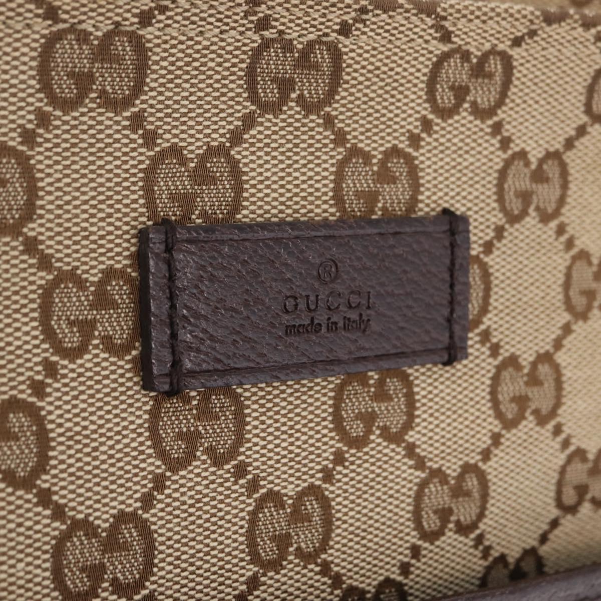 GUCCI GG Canvas Web Sherry Line Shoulder Bag Beige Silver 189751 Auth ep16629V