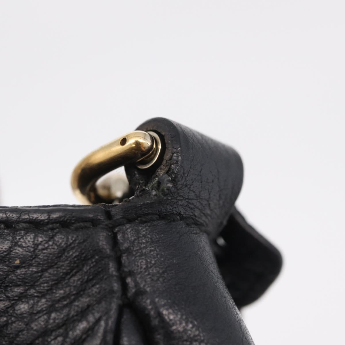 GUCCI Soho Chain Shoulder Bag Leather Outlet Black Gold 536224 Auth ep16638V