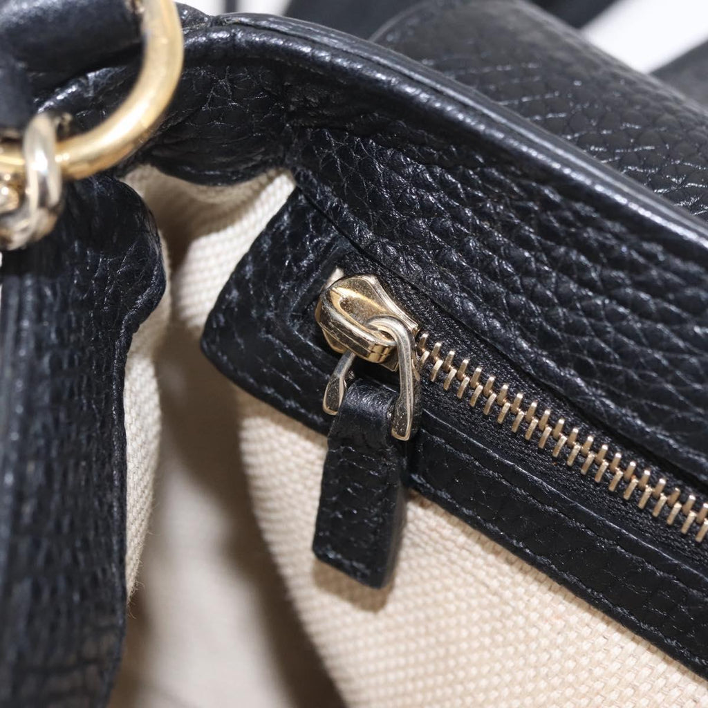 GUCCI Soho Chain Shoulder Bag Leather Outlet Black Gold 536224 Auth ep16638V