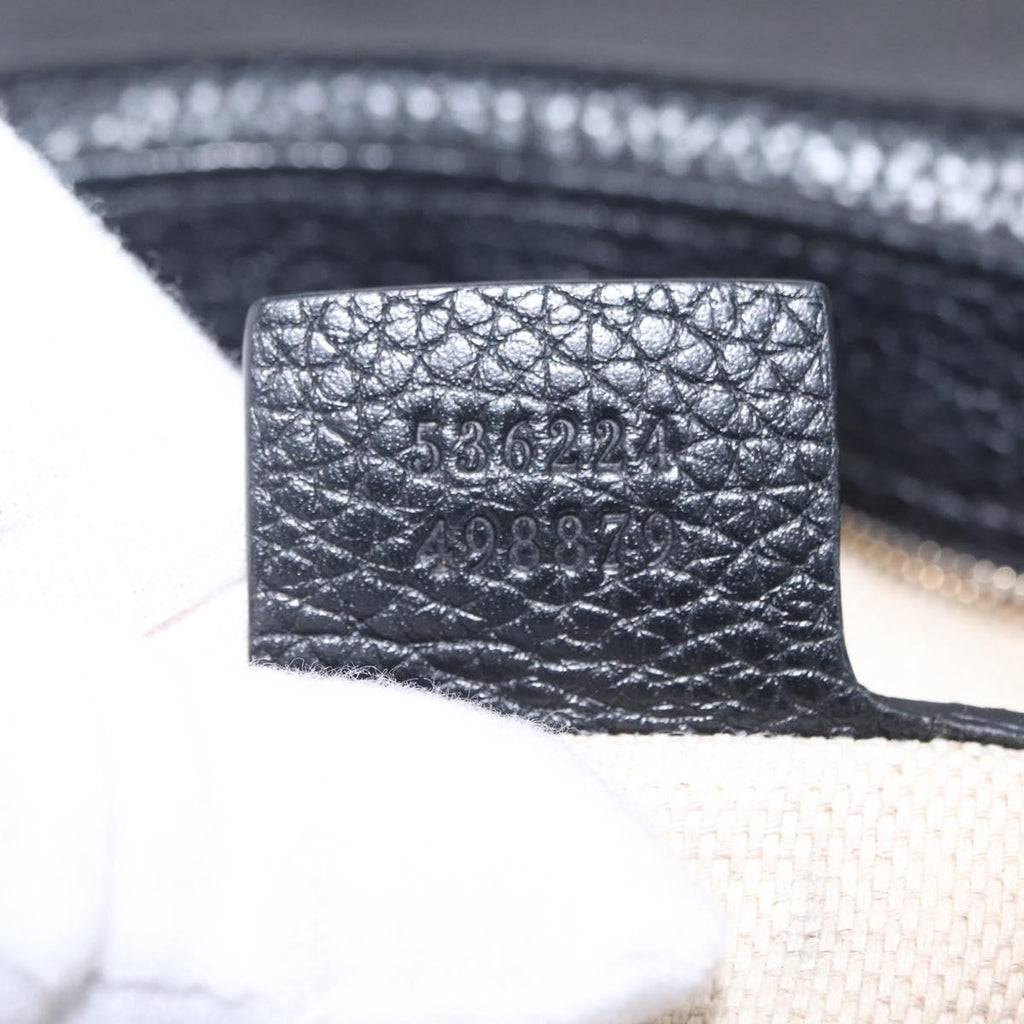 GUCCI Soho Chain Shoulder Bag Leather Outlet Black Gold 536224 Auth ep16638V