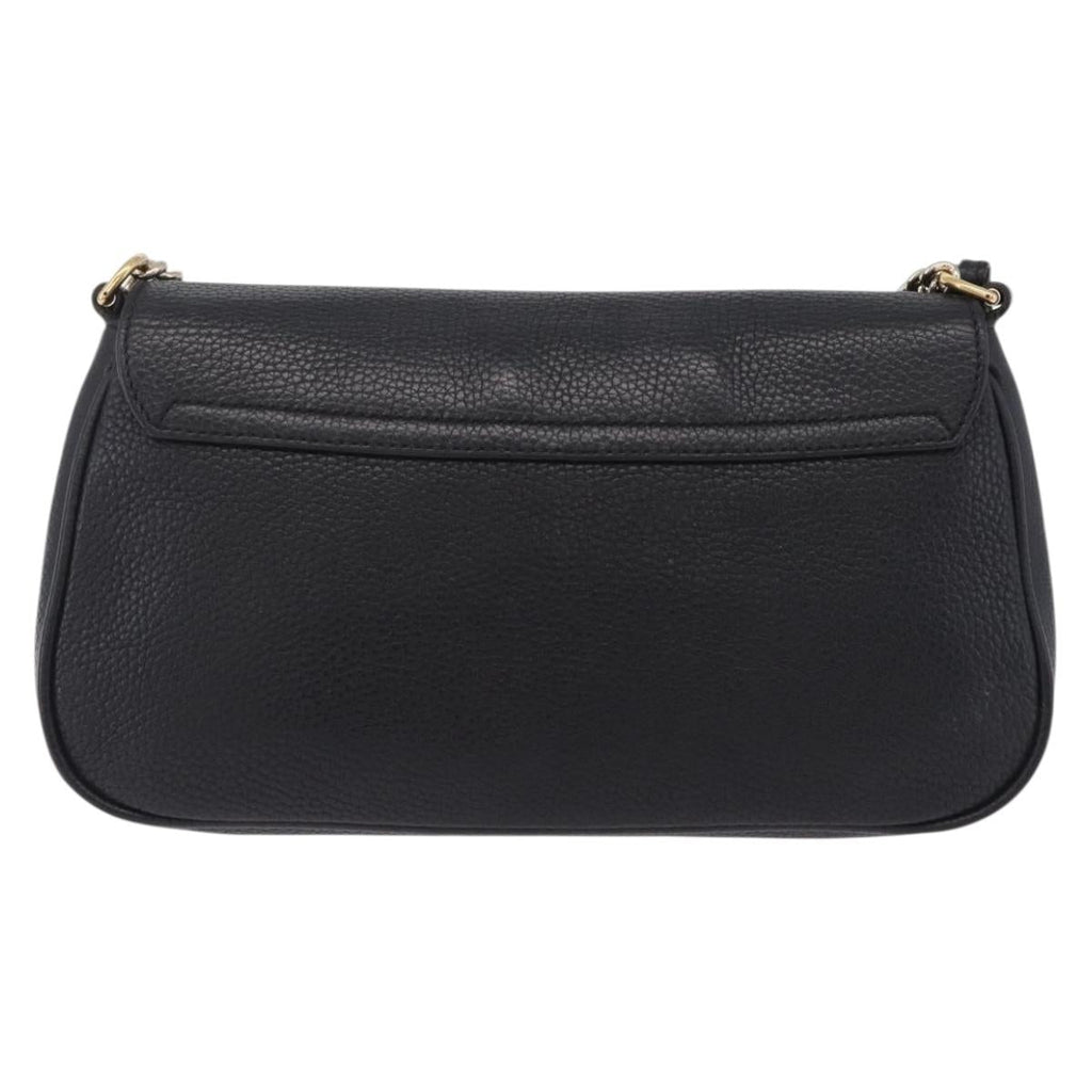 GUCCI Soho Chain Shoulder Bag Leather Outlet Black Gold 536224 Auth ep16638V