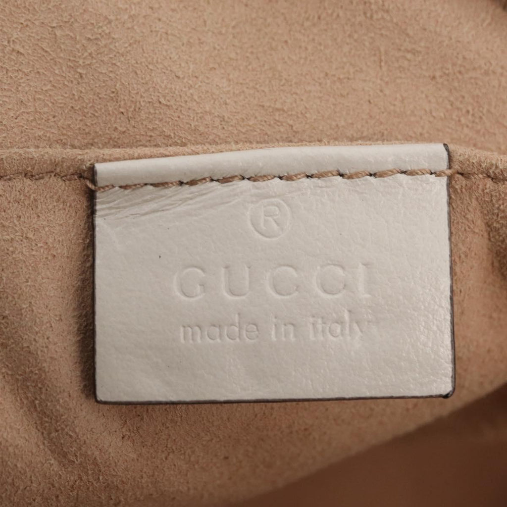 GUCCI GG Marmont Chain Shoulder Bag Leather Navy Silver 447632 Auth ep16640V