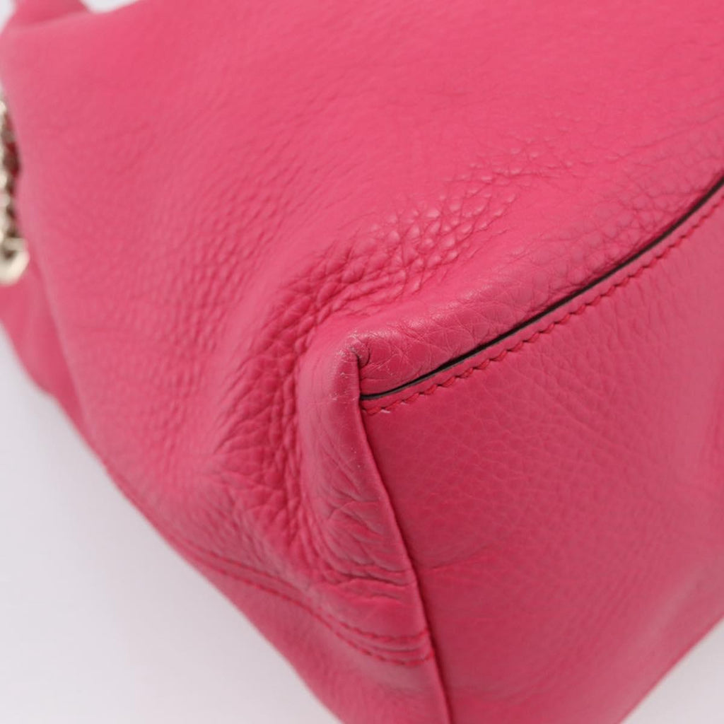 GUCCI Interlocking Soho Chain Tote Bag Leather Pink Gold 308982 Auth ep16700V