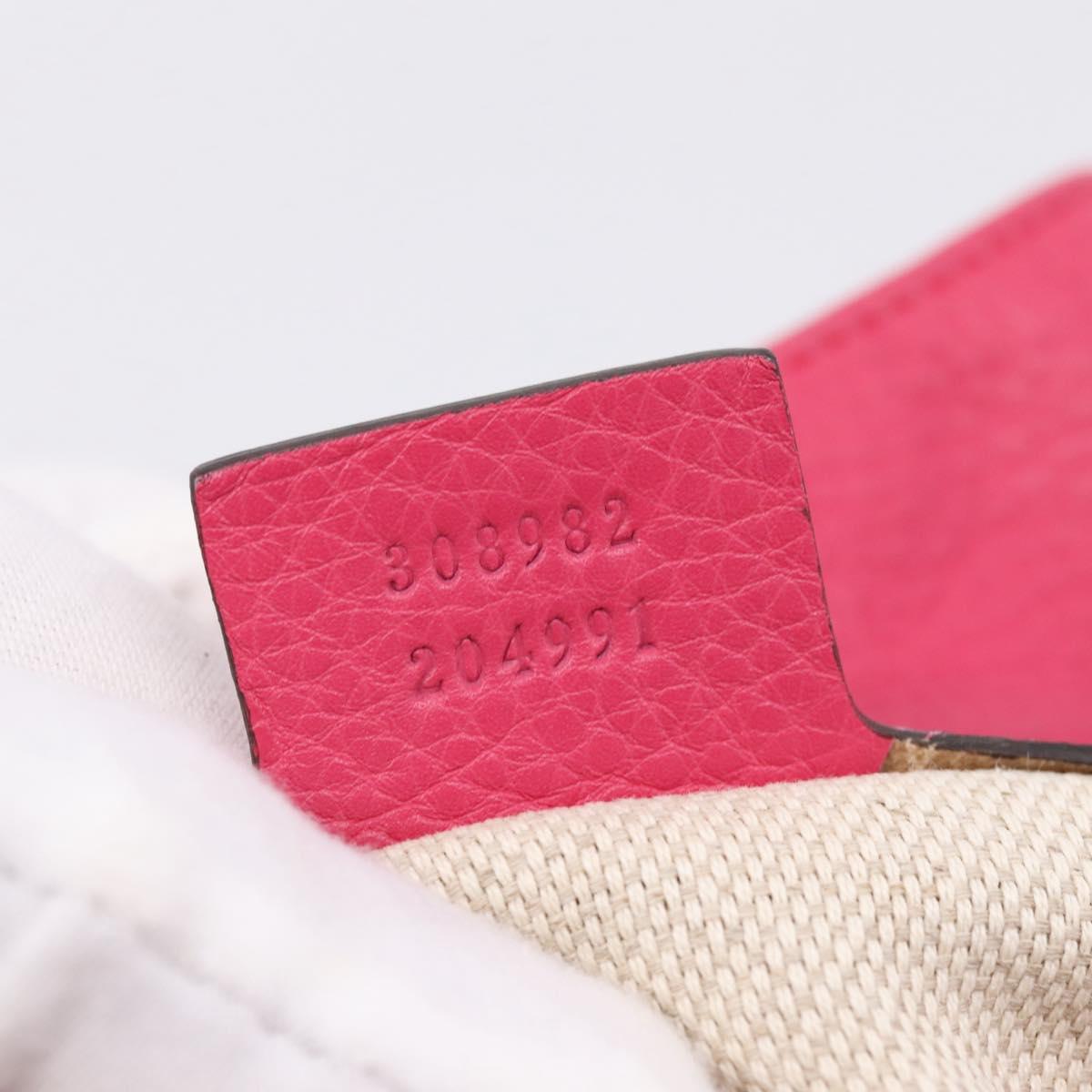 GUCCI Interlocking Soho Chain Tote Bag Leather Pink Gold 308982 Auth ep16700V