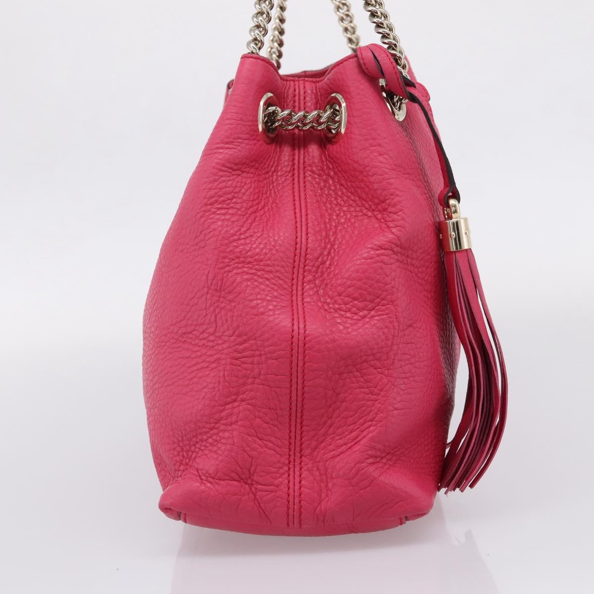 GUCCI Interlocking Soho Chain Tote Bag Leather Pink Gold 308982 Auth ep16700V