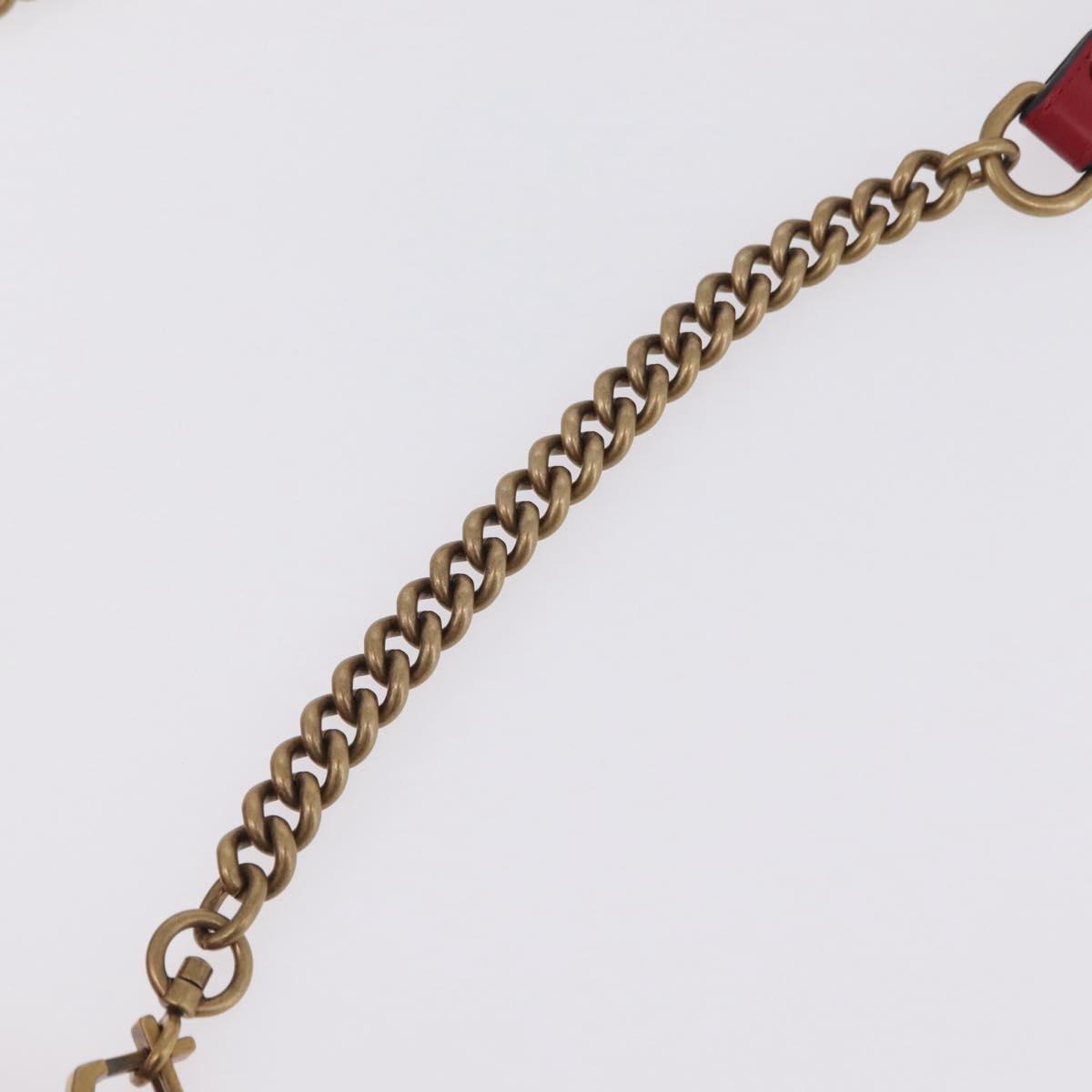 GUCCI GG Marmont Hand Bag Leather 2way Red Gold Tone 498110 Auth ep16711V