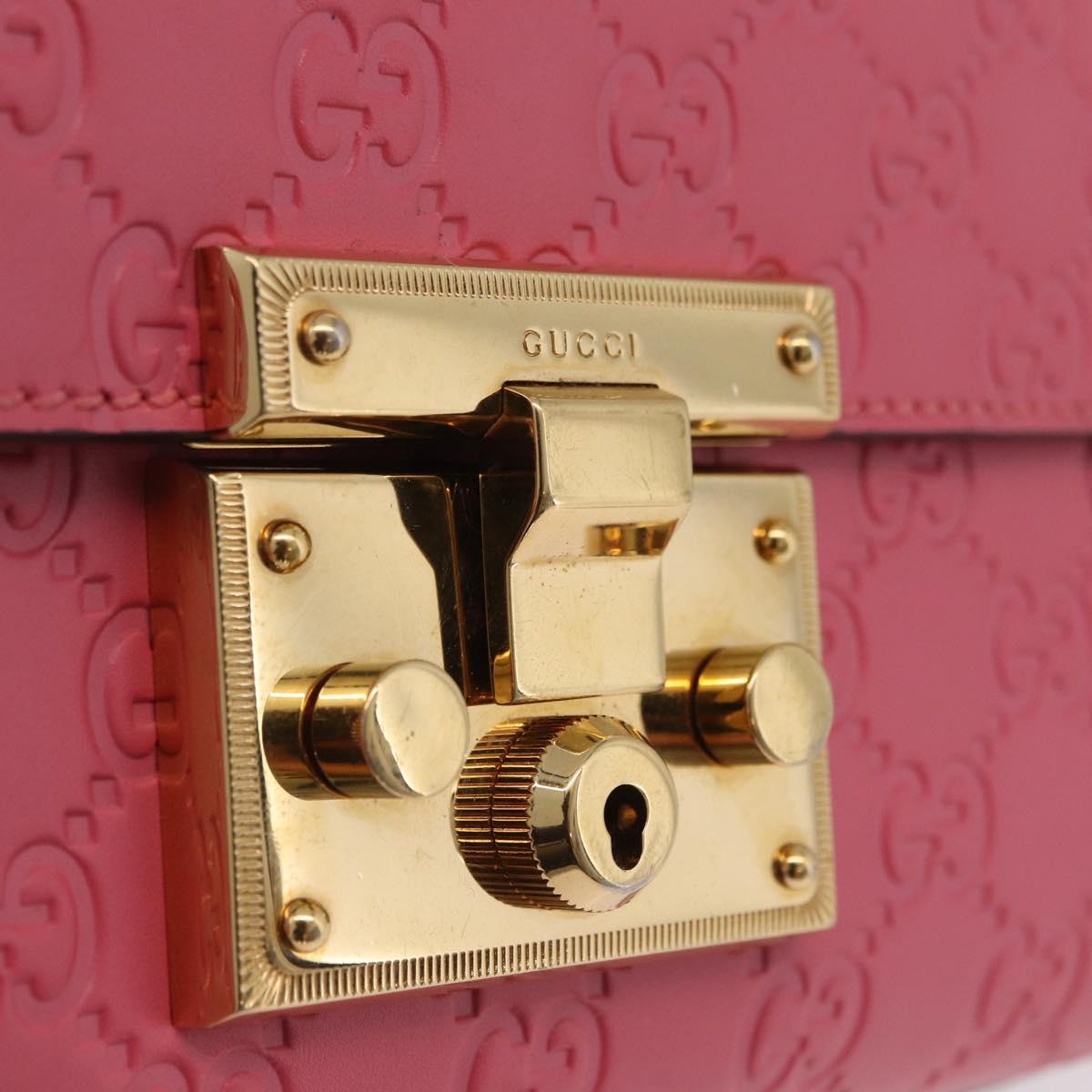 GUCCI GuccissimaGG Padlock Chain Shoulder Bag Leather 409487 Auth ep16719M