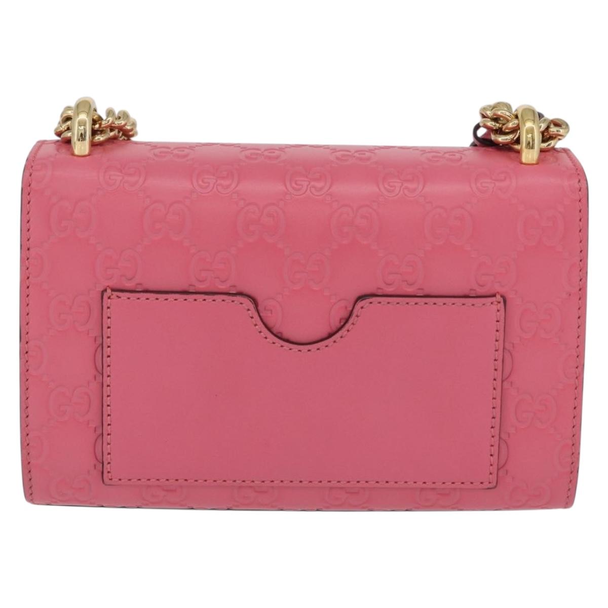 GUCCI GuccissimaGG Padlock Chain Shoulder Bag Leather 409487 Auth ep16719M