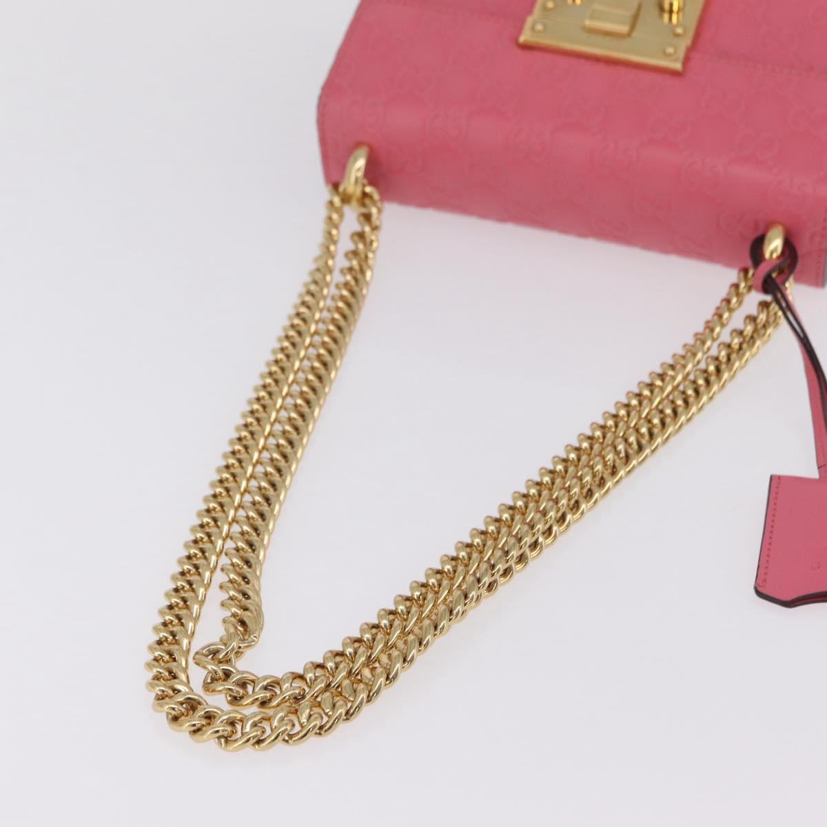 GUCCI GuccissimaGG Padlock Chain Shoulder Bag Leather 409487 Auth ep16719M