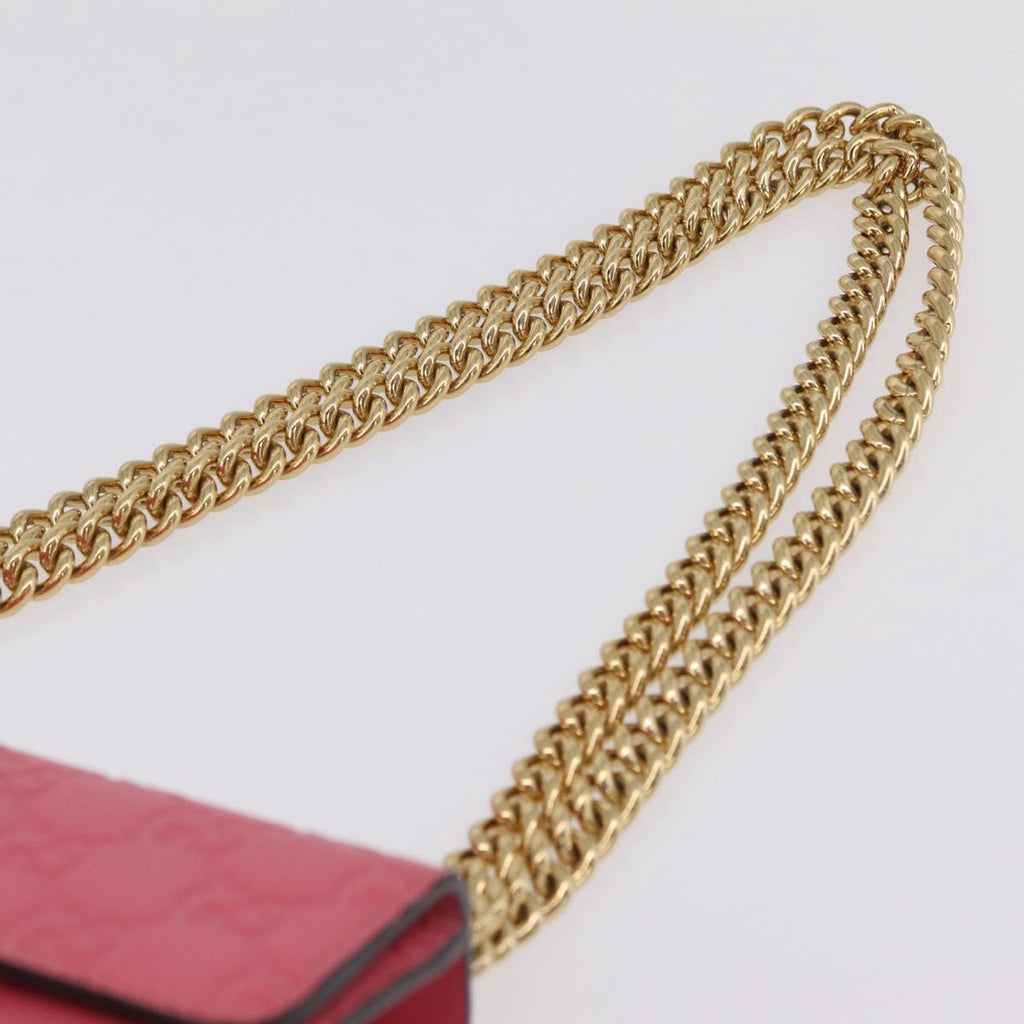 GUCCI GuccissimaGG Padlock Chain Shoulder Bag Leather 409487 Auth ep16719M
