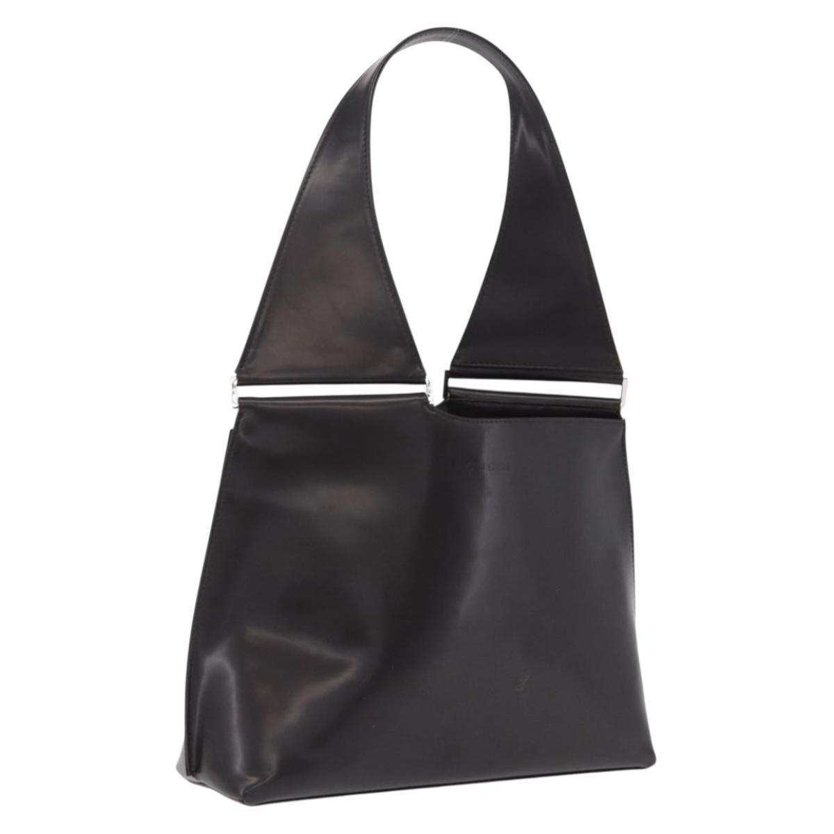 GUCCI Hand Bag Patent Dark Brown Silver 001 3115 Auth ep16742