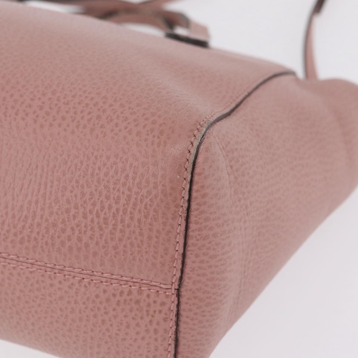 GUCCI Hand Bag Leather 2way Pink Gold Tone 368827 Auth ep16755