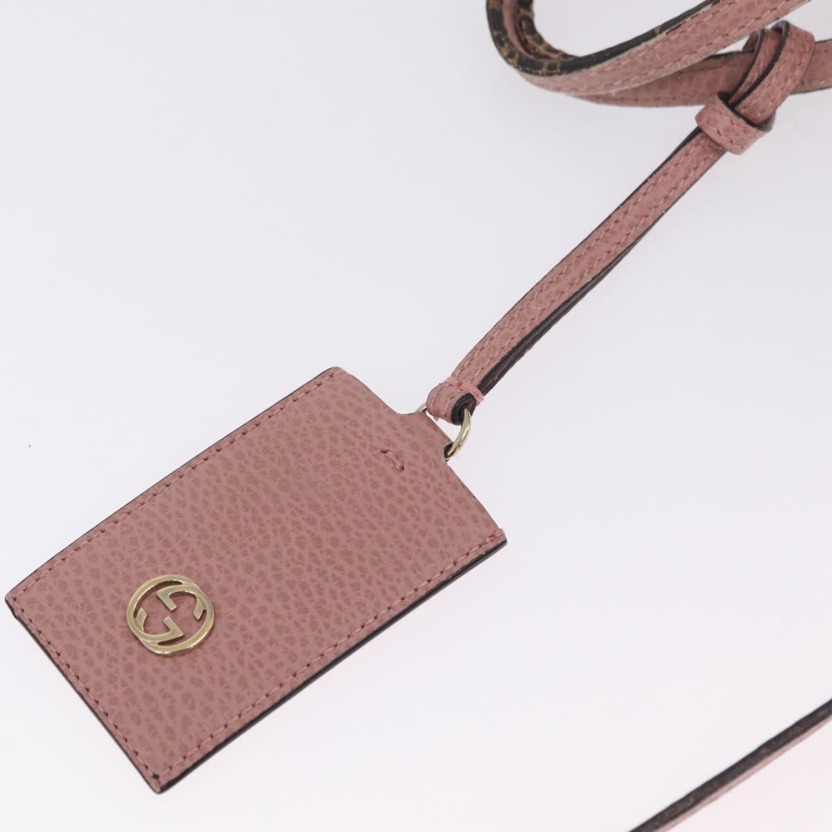 GUCCI Hand Bag Leather 2way Pink Gold Tone 368827 Auth ep16755