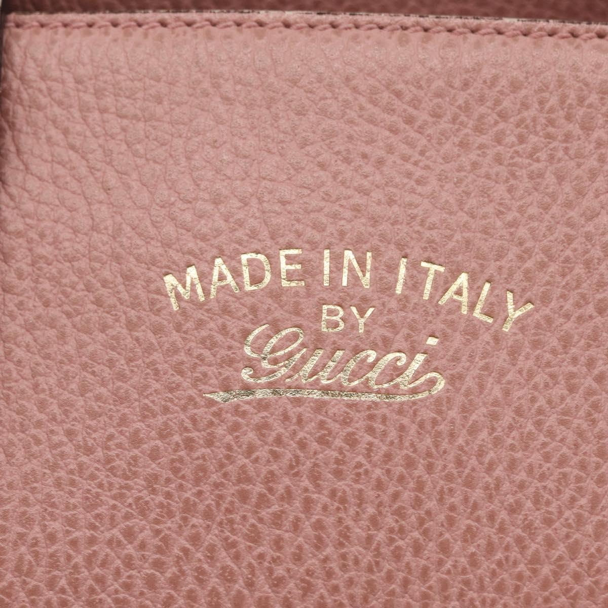 GUCCI Hand Bag Leather 2way Pink Gold Tone 368827 Auth ep16755