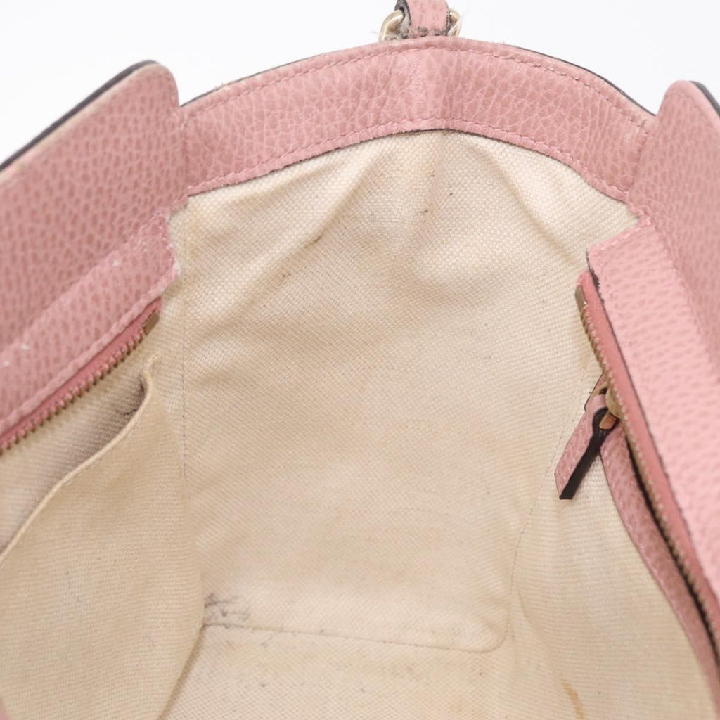 GUCCI Hand Bag Leather 2way Pink Gold Tone 368827 Auth ep16755