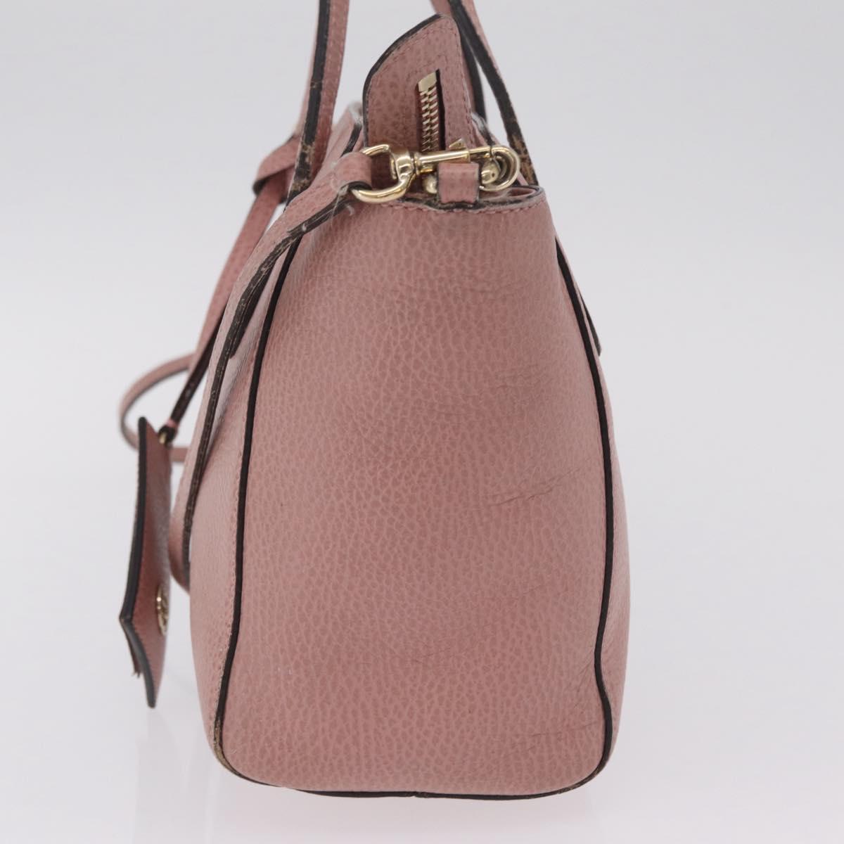 GUCCI Hand Bag Leather 2way Pink Gold Tone 368827 Auth ep16755