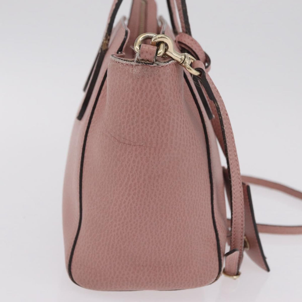 GUCCI Hand Bag Leather 2way Pink Gold Tone 368827 Auth ep16755