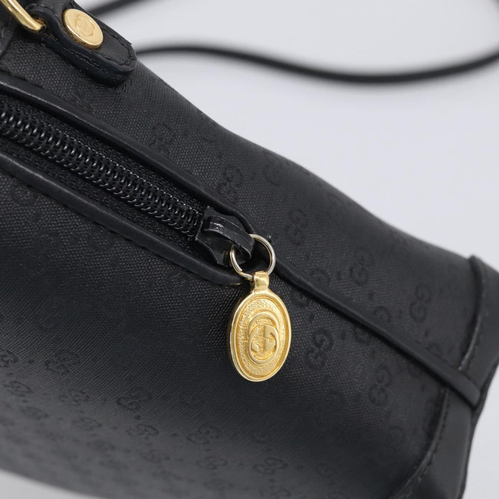 GUCCI Micro GG Shoulder Bag PVC Black Gold Tone 007 115 0093 Auth ep16791