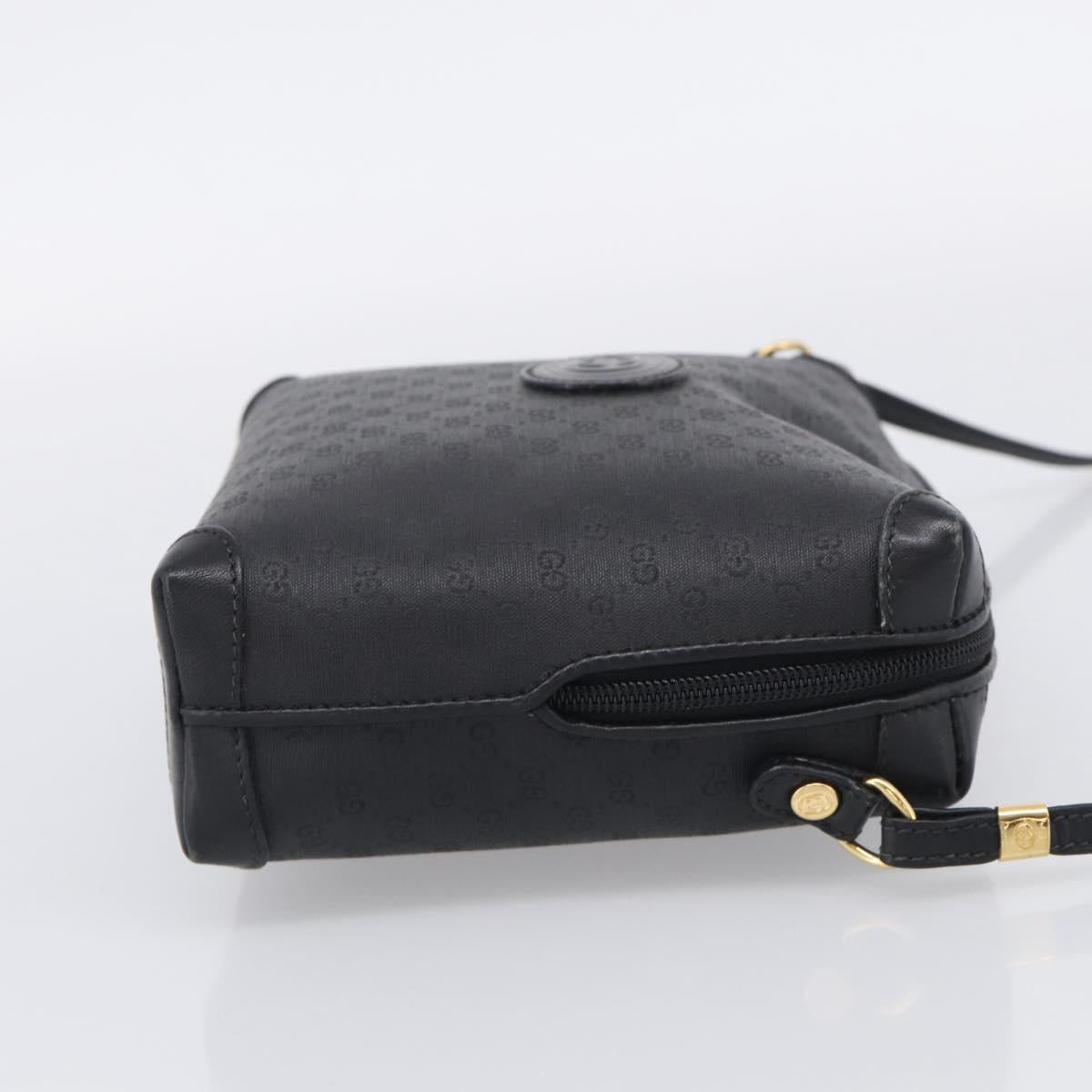 GUCCI Micro GG Shoulder Bag PVC Black Gold Tone 007 115 0093 Auth ep16791