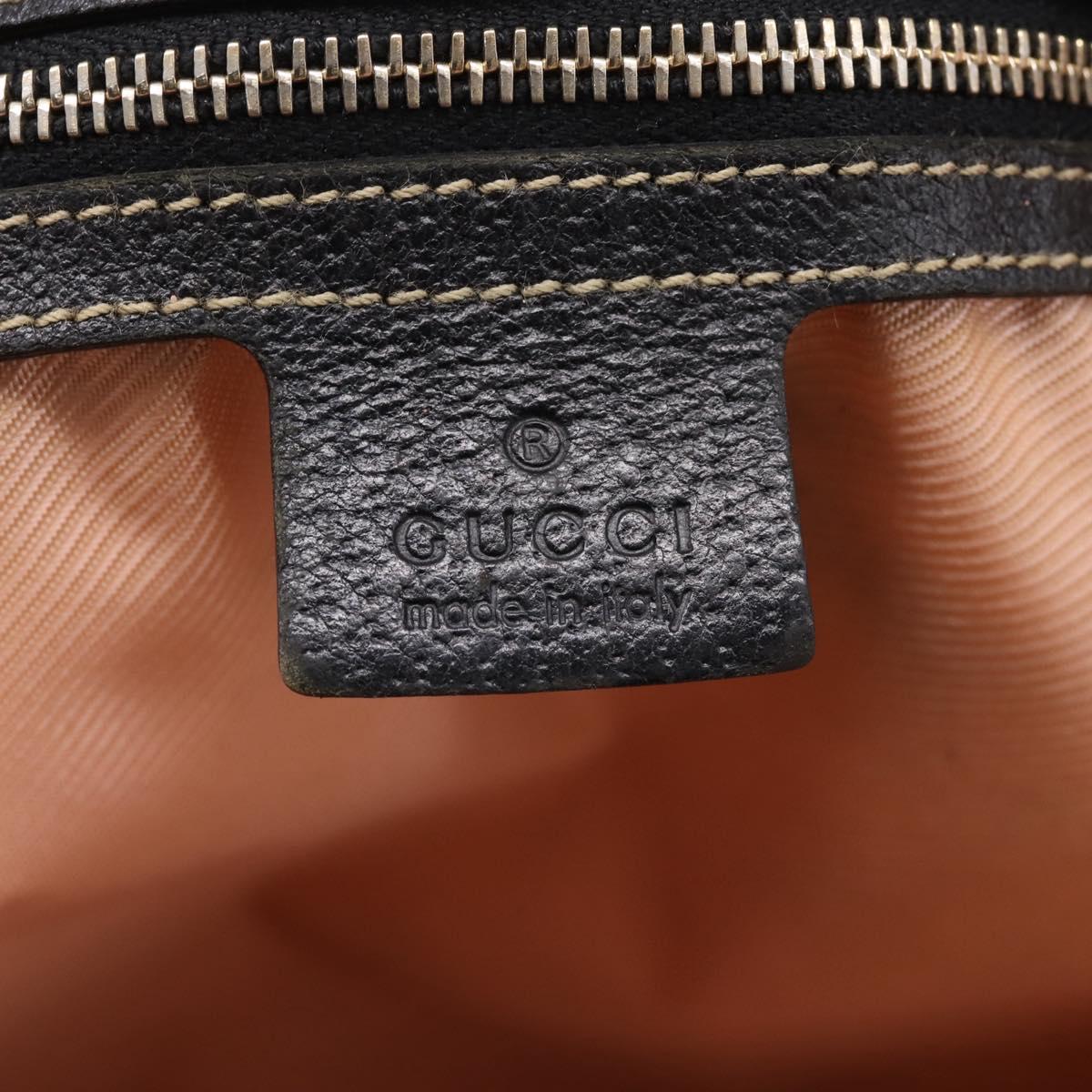GUCCI Tote Bag Satin Black Gold 253009 Auth ep16818