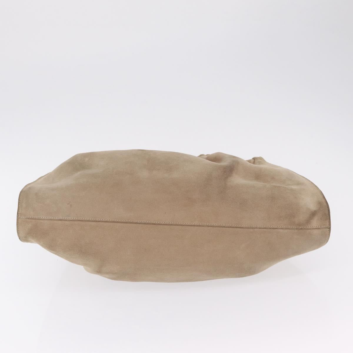 GUCCI Hand Bag Suede Beige 76554 Auth ep16831