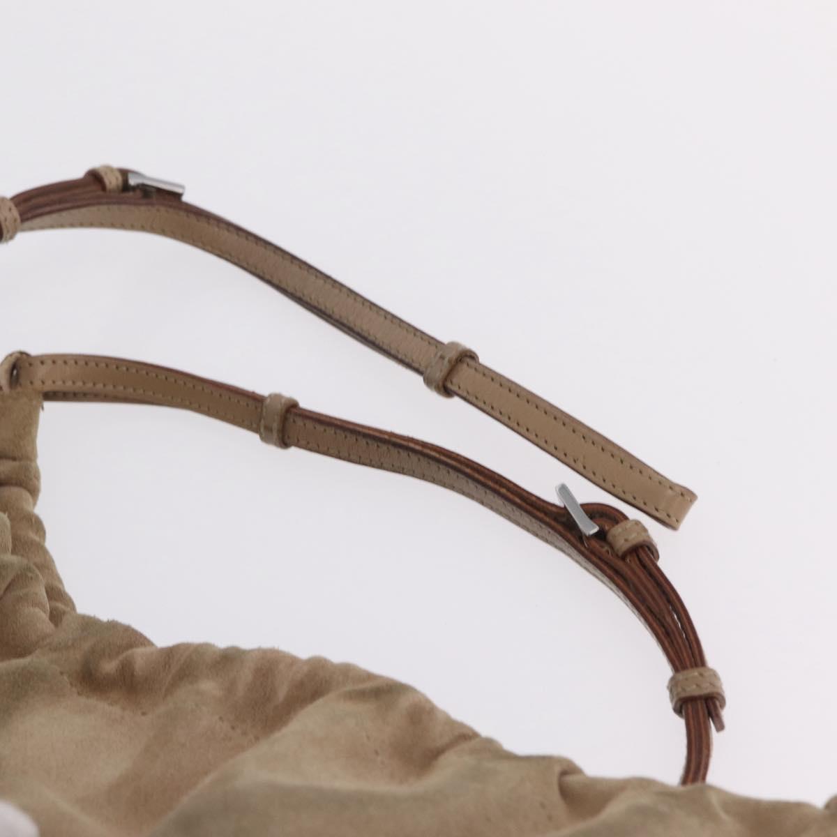 GUCCI Hand Bag Suede Beige 76554 Auth ep16831