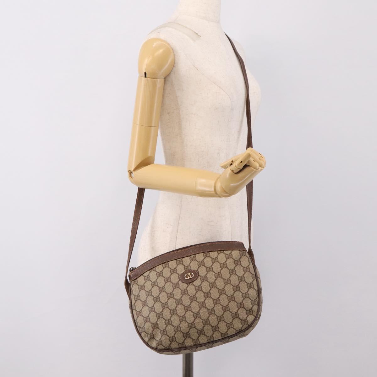 GUCCI GG Supreme Shoulder Bag PVC Beige Gold 007 39 6018 Auth ep16844