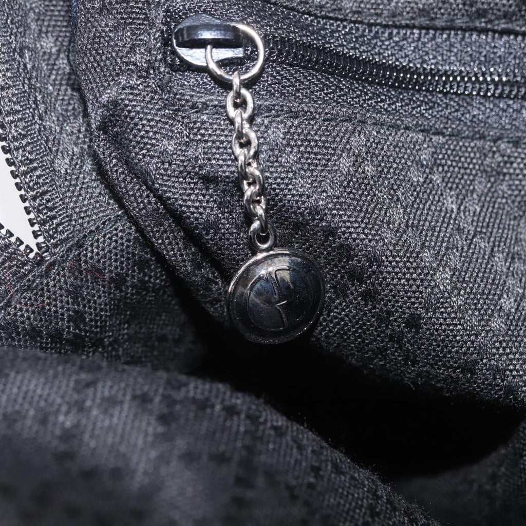 GUCCI Bamboo Hand Bag Nylon Black Silver 000 0538 Auth ep16850