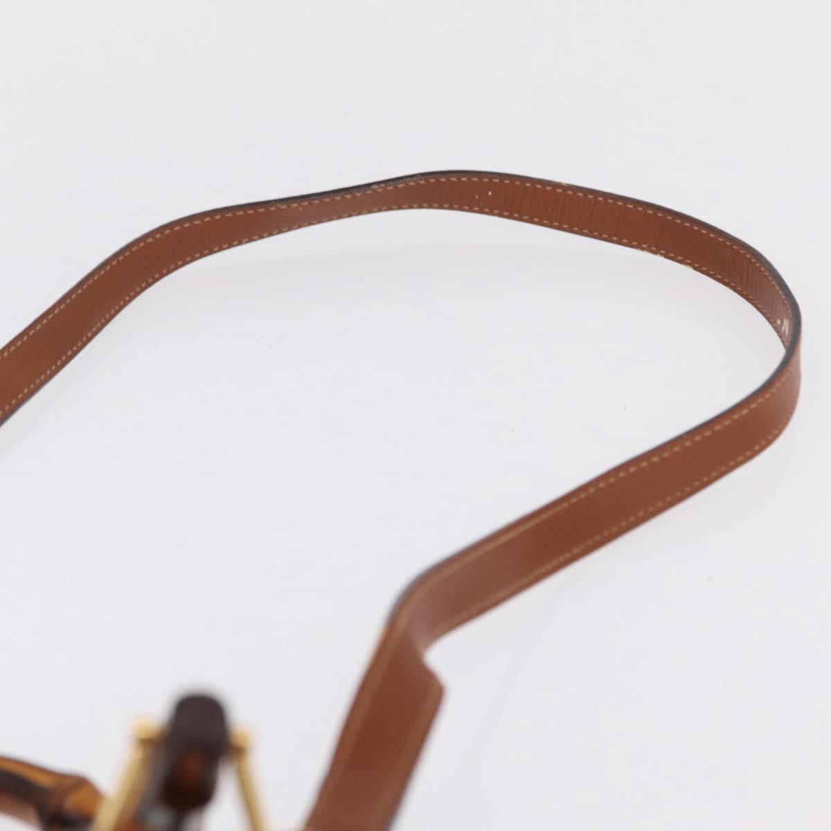 GUCCI Bamboo Hand Bag Leather 2way Brown Gold 000 3780 0290 Auth ep16872