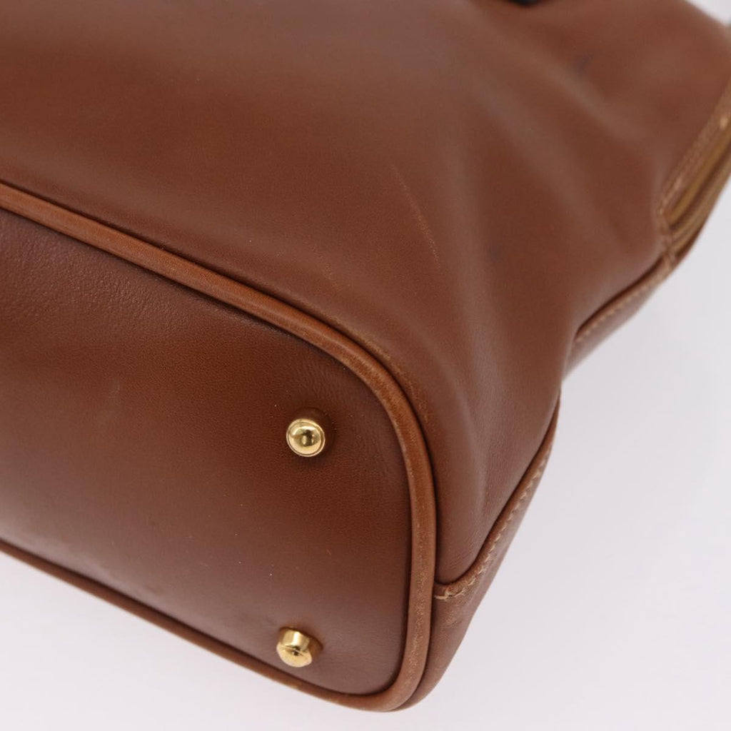 GUCCI Bamboo Hand Bag Leather 2way Brown Gold 000 3780 0290 Auth ep16872