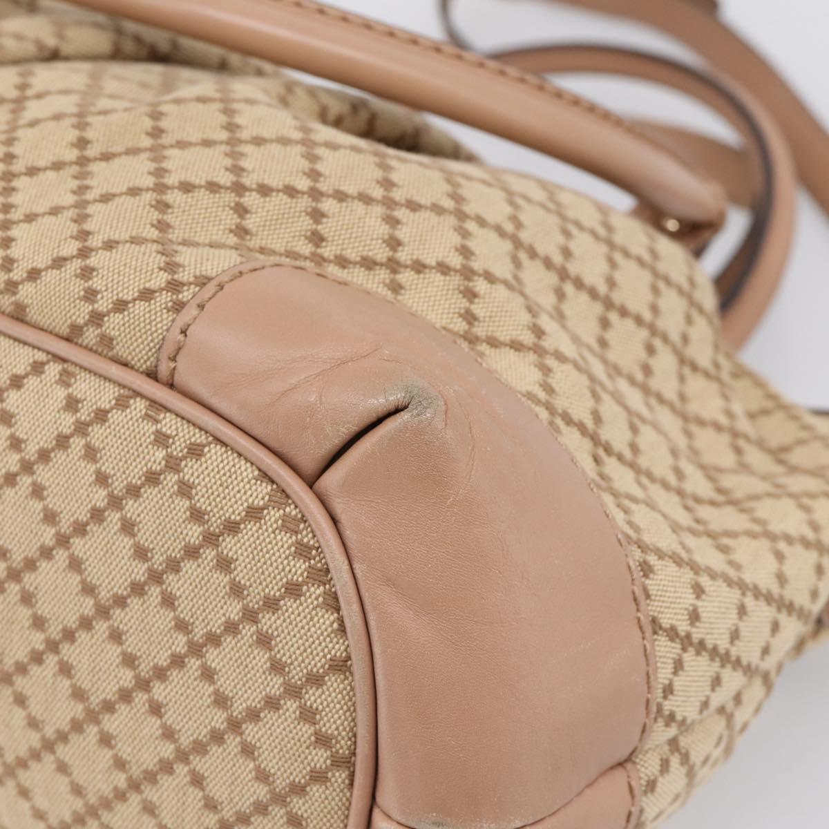 GUCCI GG Canvas Hand Bag 2way Beige Gold 247902 Auth ep16887