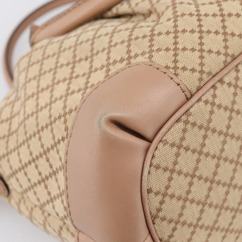 GUCCI GG Canvas Hand Bag 2way Beige Gold 247902 Auth ep16887