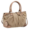 GUCCI GG Canvas Hand Bag 2way Beige Gold 247902 Auth ep16887