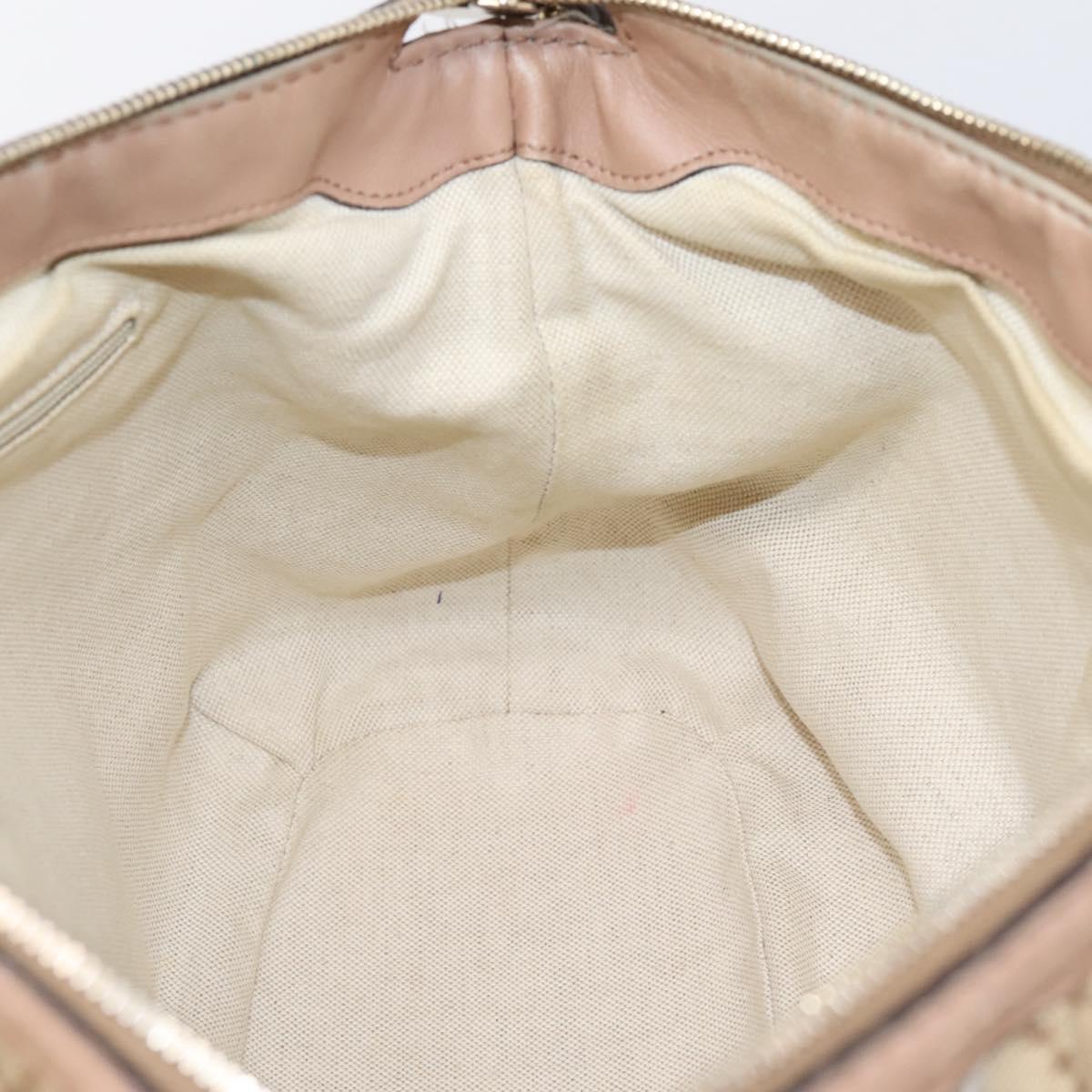 GUCCI GG Canvas Hand Bag 2way Beige Gold 247902 Auth ep16887
