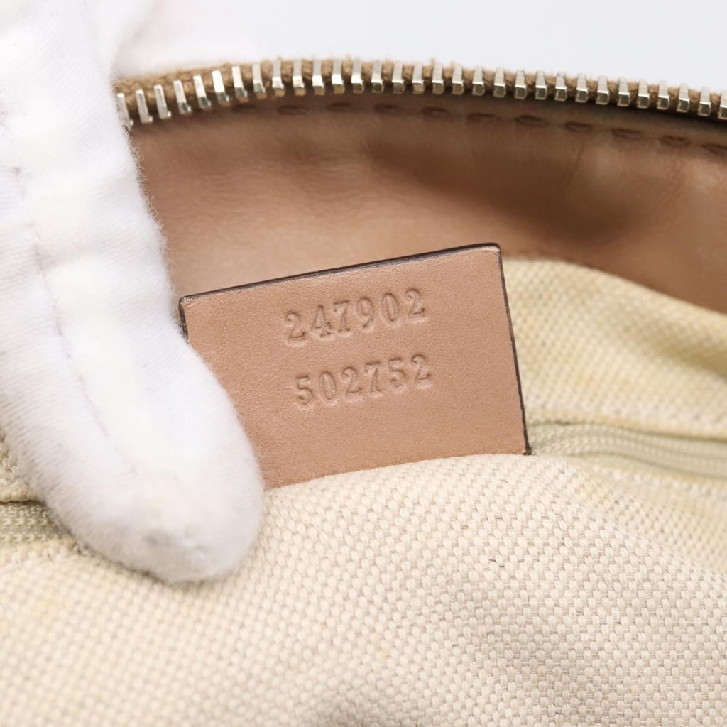 GUCCI GG Canvas Hand Bag 2way Beige Gold 247902 Auth ep16887