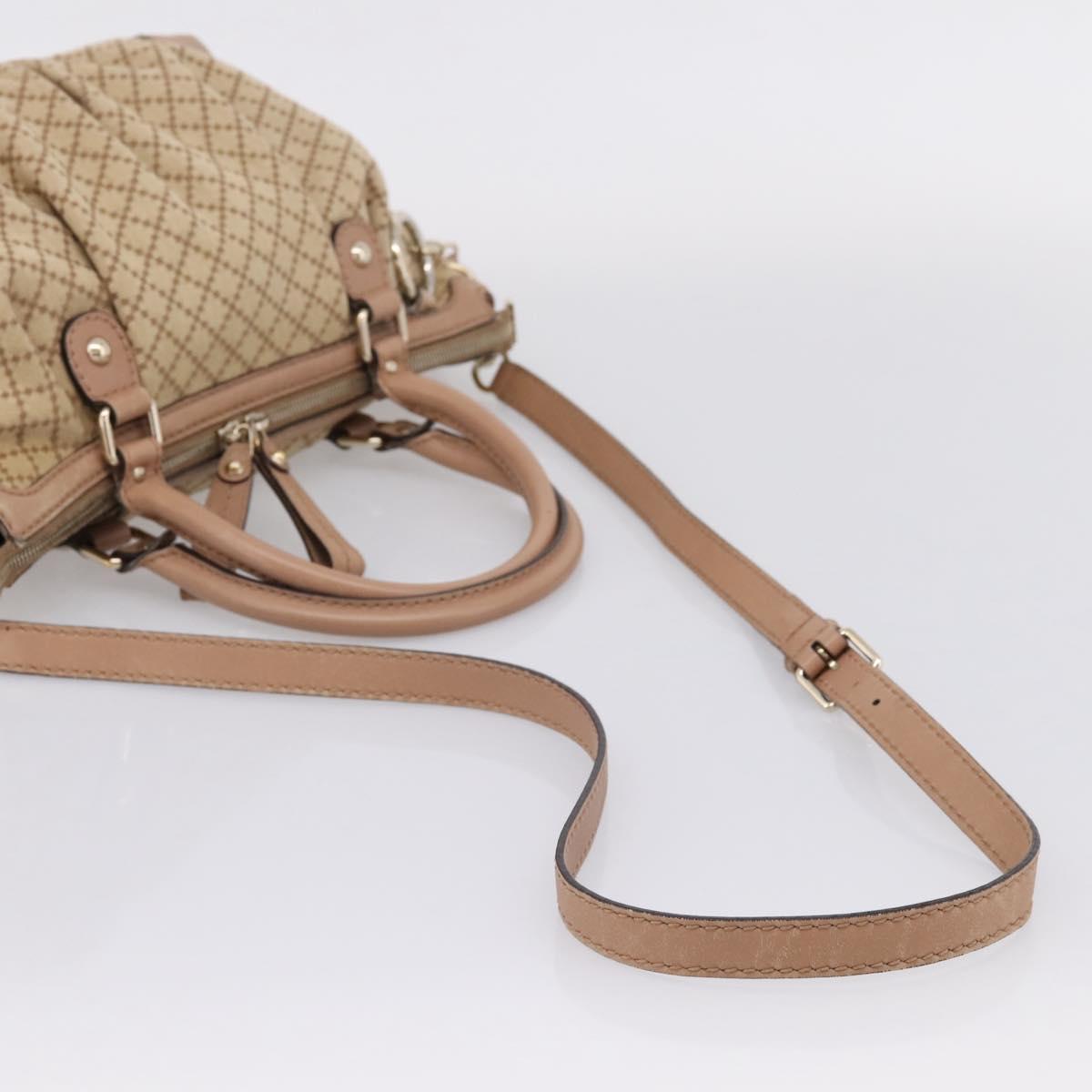 GUCCI GG Canvas Hand Bag 2way Beige Gold 247902 Auth ep16887
