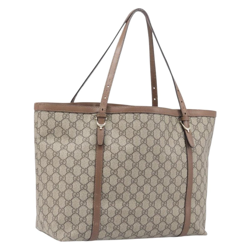 GUCCI Micro GG Supreme Tote Bag PVC Beige Gold 309613 Auth ep16905
