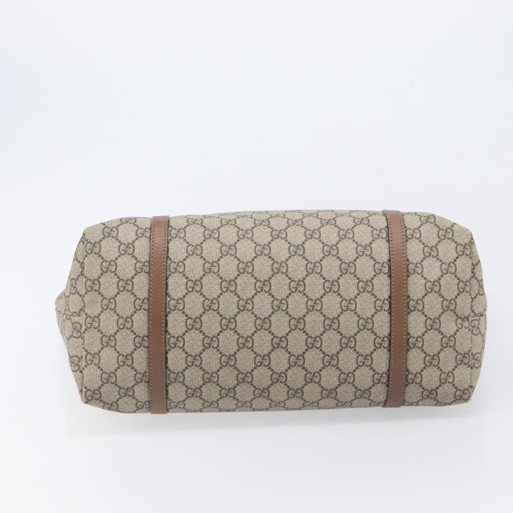 GUCCI Micro GG Supreme Tote Bag PVC Beige Gold 309613 Auth ep16905
