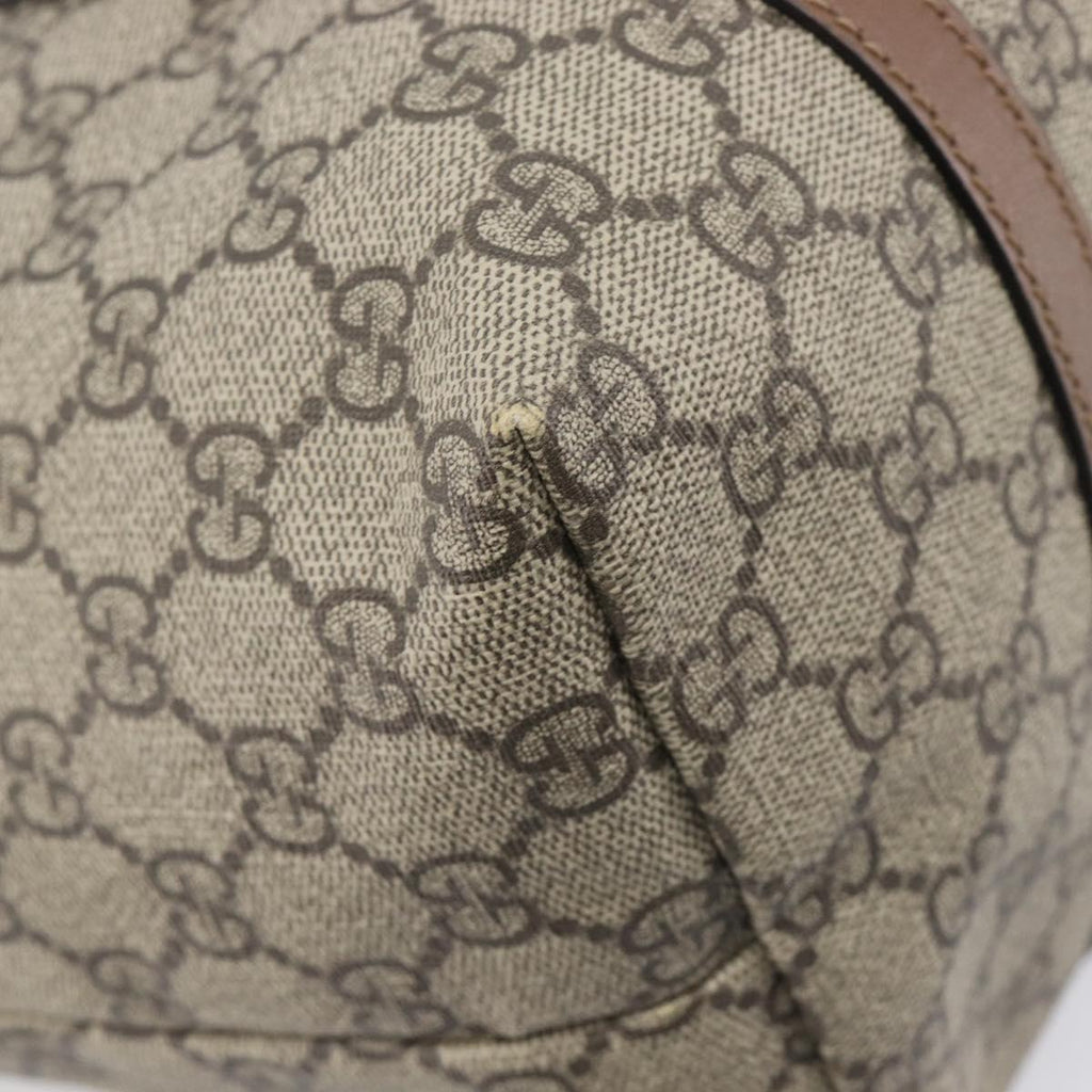 GUCCI Micro GG Supreme Tote Bag PVC Beige Gold 309613 Auth ep16905