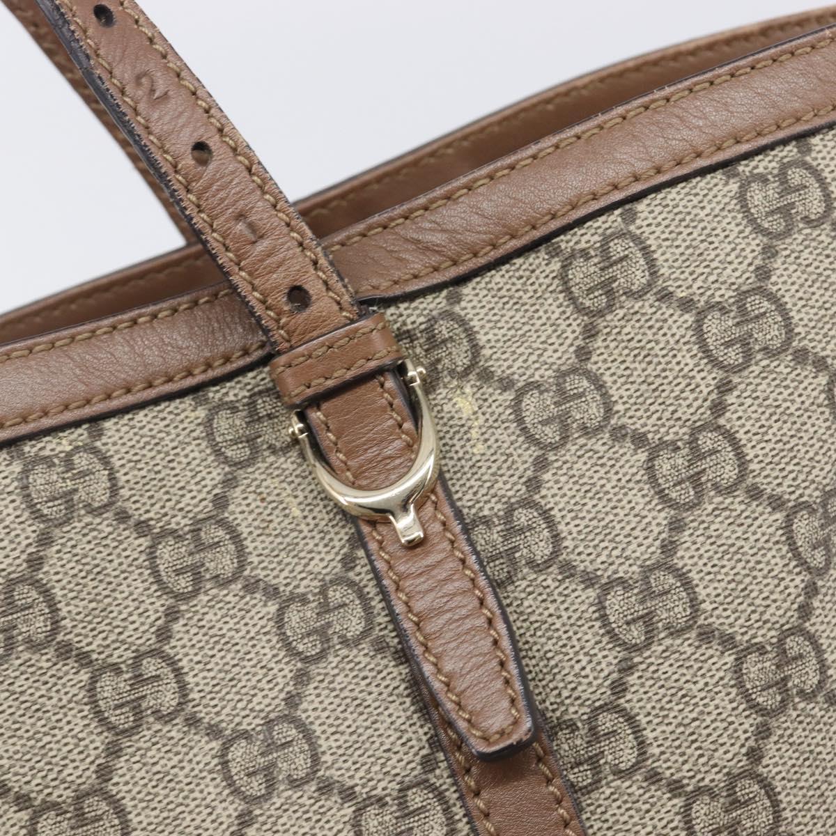 GUCCI Micro GG Supreme Tote Bag PVC Beige Gold 309613 Auth ep16905