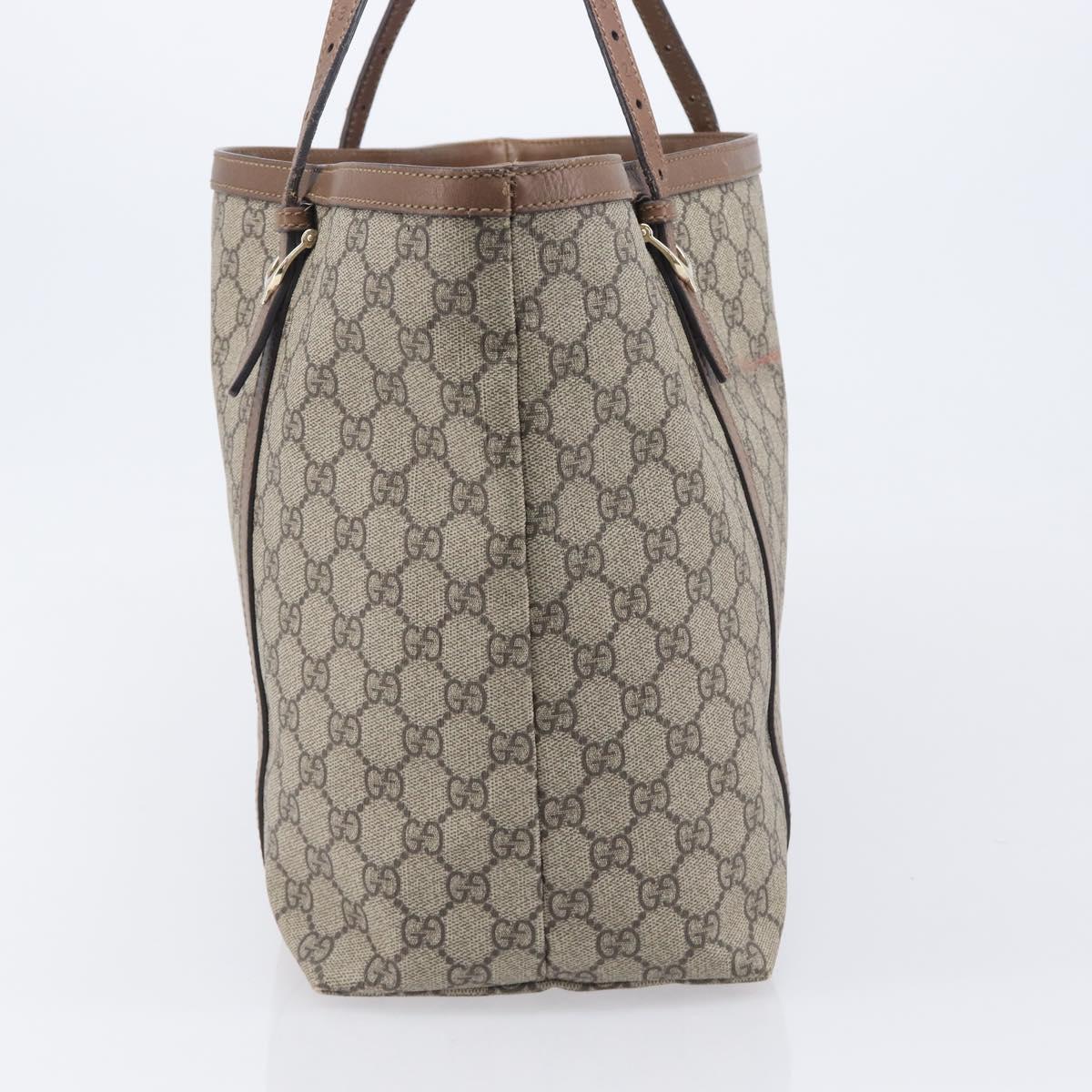 GUCCI Micro GG Supreme Tote Bag PVC Beige Gold 309613 Auth ep16905