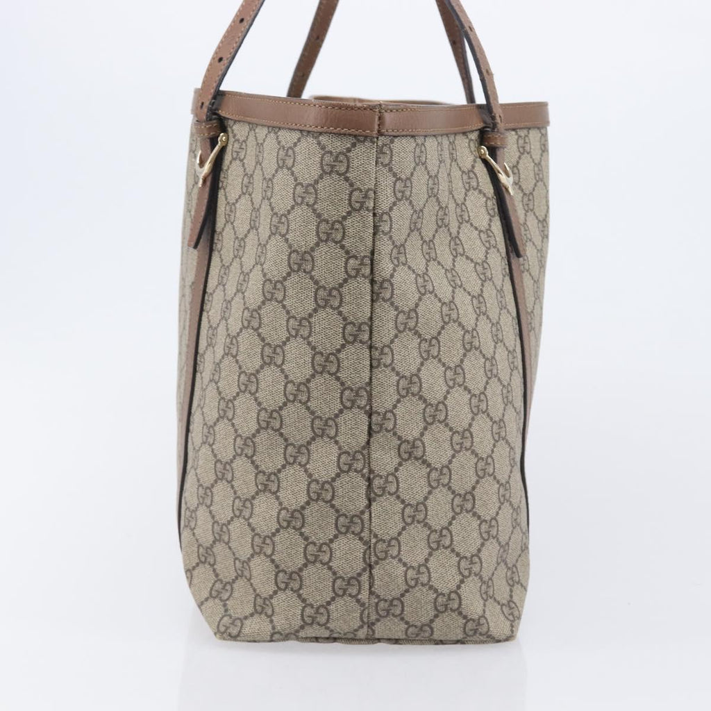 GUCCI Micro GG Supreme Tote Bag PVC Beige Gold 309613 Auth ep16905