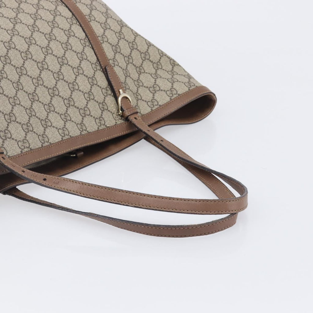 GUCCI Micro GG Supreme Tote Bag PVC Beige Gold 309613 Auth ep16905