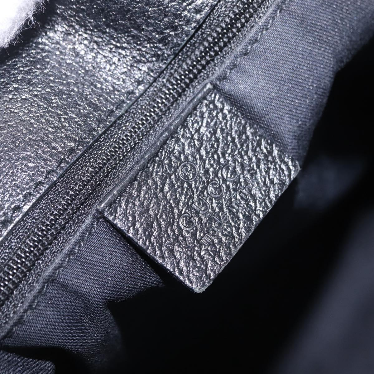 GUCCI GG Canvas Tote Bag Black Silver 120836 Auth ep16908